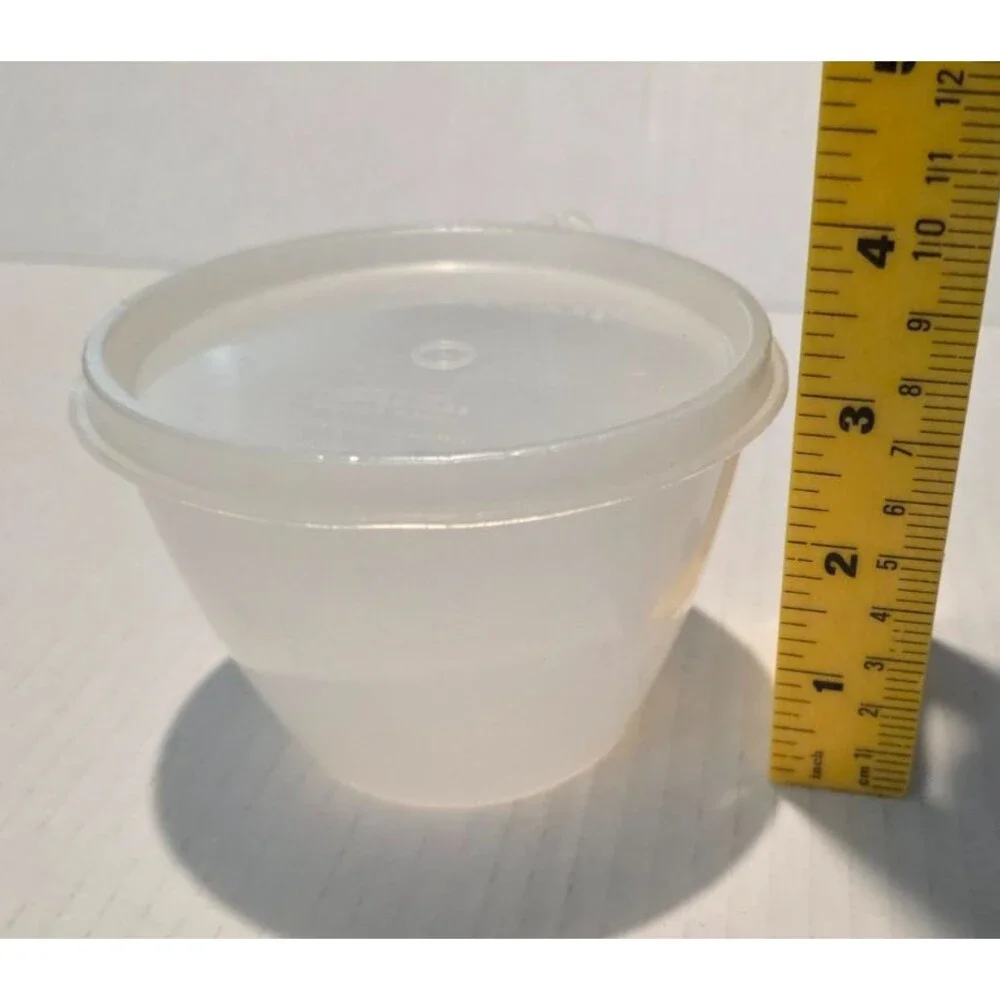Tupperware Opaque Sheer Refrigerator Bowl 148 Seal Tight Lid 215 Made in USA VTG